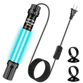 Hygger 20W pond U-V light with dual glass tubes enhances water clarity.