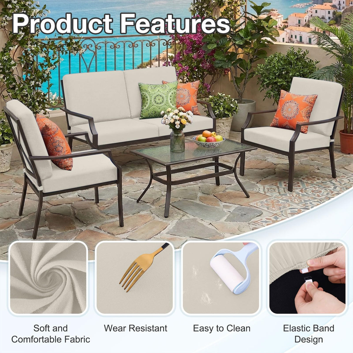 hyha 12-piece taupe set offers versatile cover options for different cushions