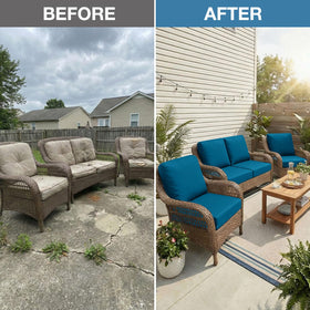 Hyha 8-piece set cushion covers for versatile patio configurations.
