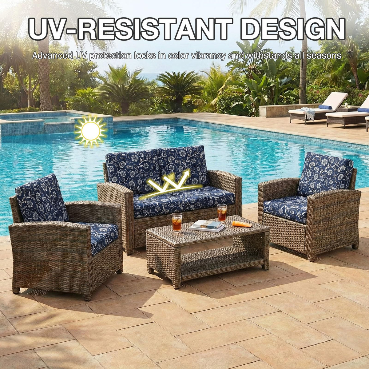 hyha durable machine-washable patio cushion covers maintain color after washes