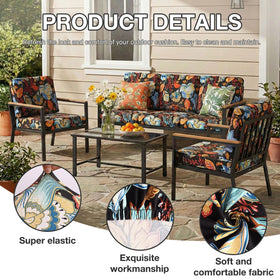 Hyha elastic-bottom cushion cover with metal hooks ensures a secure, slip-free fit.