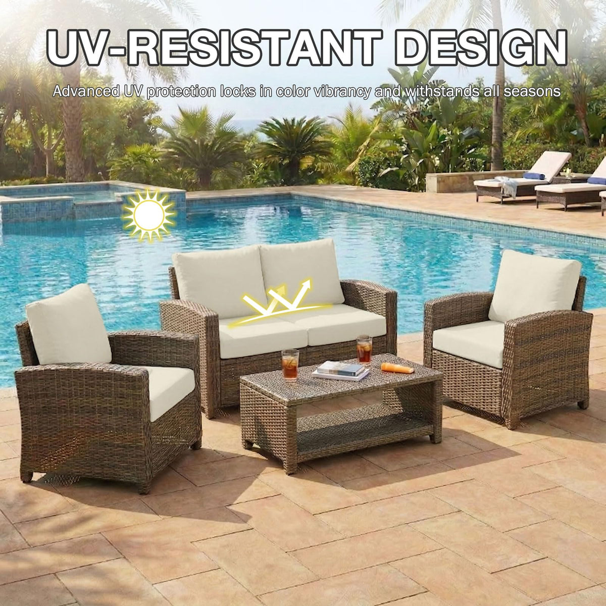 Hyha machine-washable outdoor cushion covers for simple cleaning.