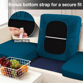 Hyha non-slip cushion cover with elastic straps stays securely in place.