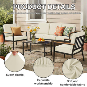 Hyha non-slip elastic straps secure outdoor cushion covers in place.