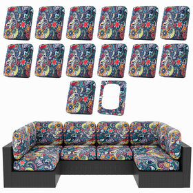 Hyha paisley patio cushion cover protects outdoor cushions from sun and wear.