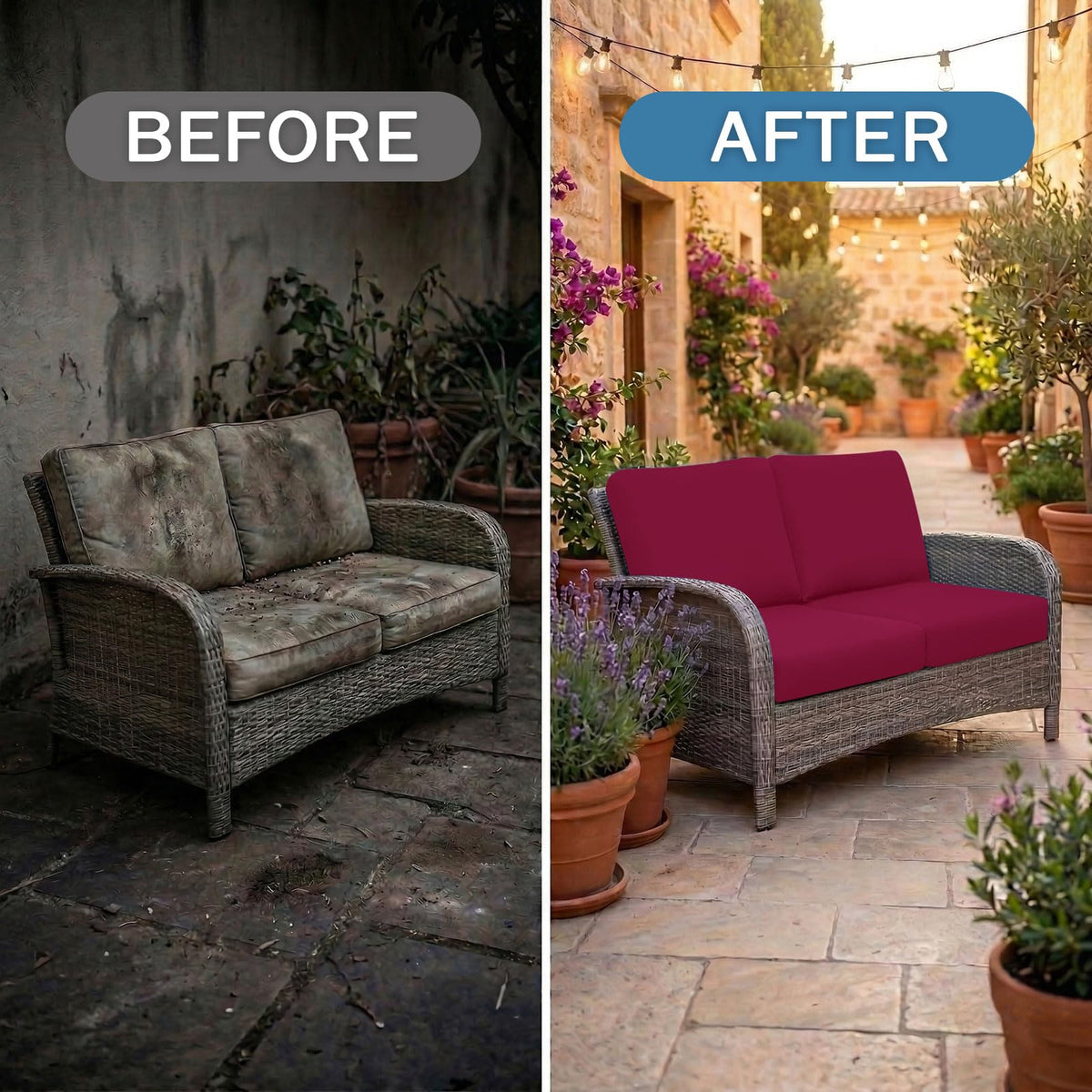 Hyha wine red patio chair slipcover upgrades deck seating
