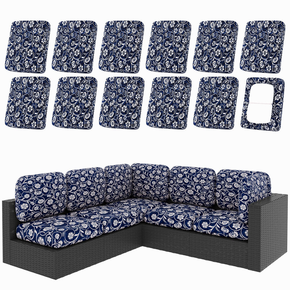 hyha baroque patio cushion cover enhances outdoor furniture style for 12-piece set