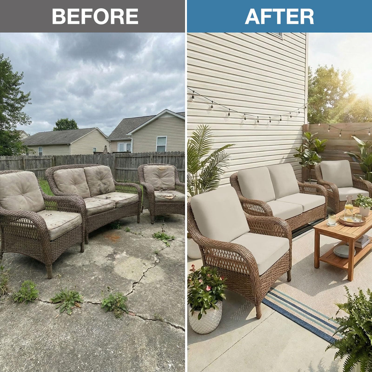 Hyha patio cushion cover elastic bottom emphasizes non-slip stability