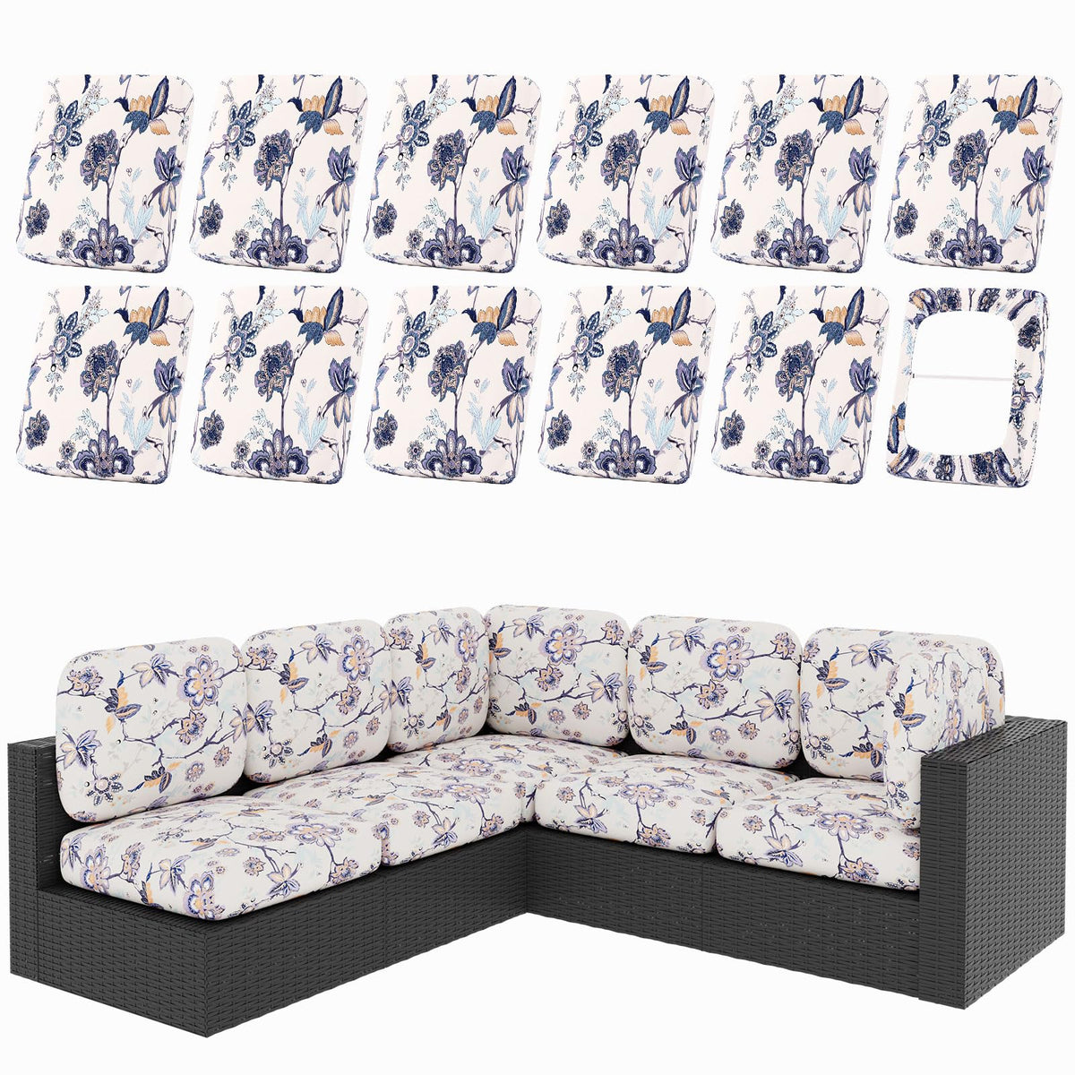 Hyha vintage flower pattern cushion cover adds fresh outdoor charm to seating.