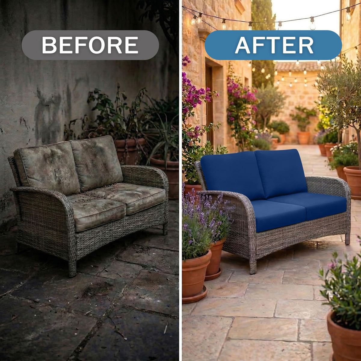 Hyha patio cushion slipcover features quick installation for deck or poolside use.