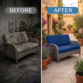 Hyha patio cushion slipcover features quick installation for deck or poolside use.