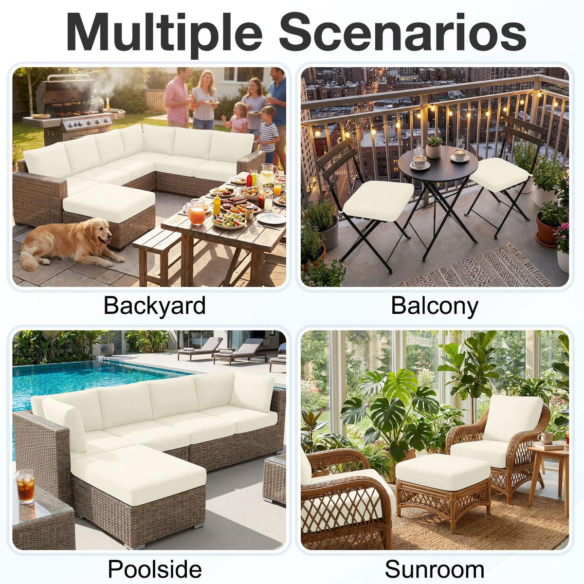 Hyha waterproof cover for poolside and deck cushions keeps them dry