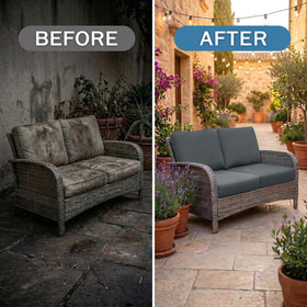 Hyha soft, breathable fabric offers comfortable outdoor lounging for family and pets.