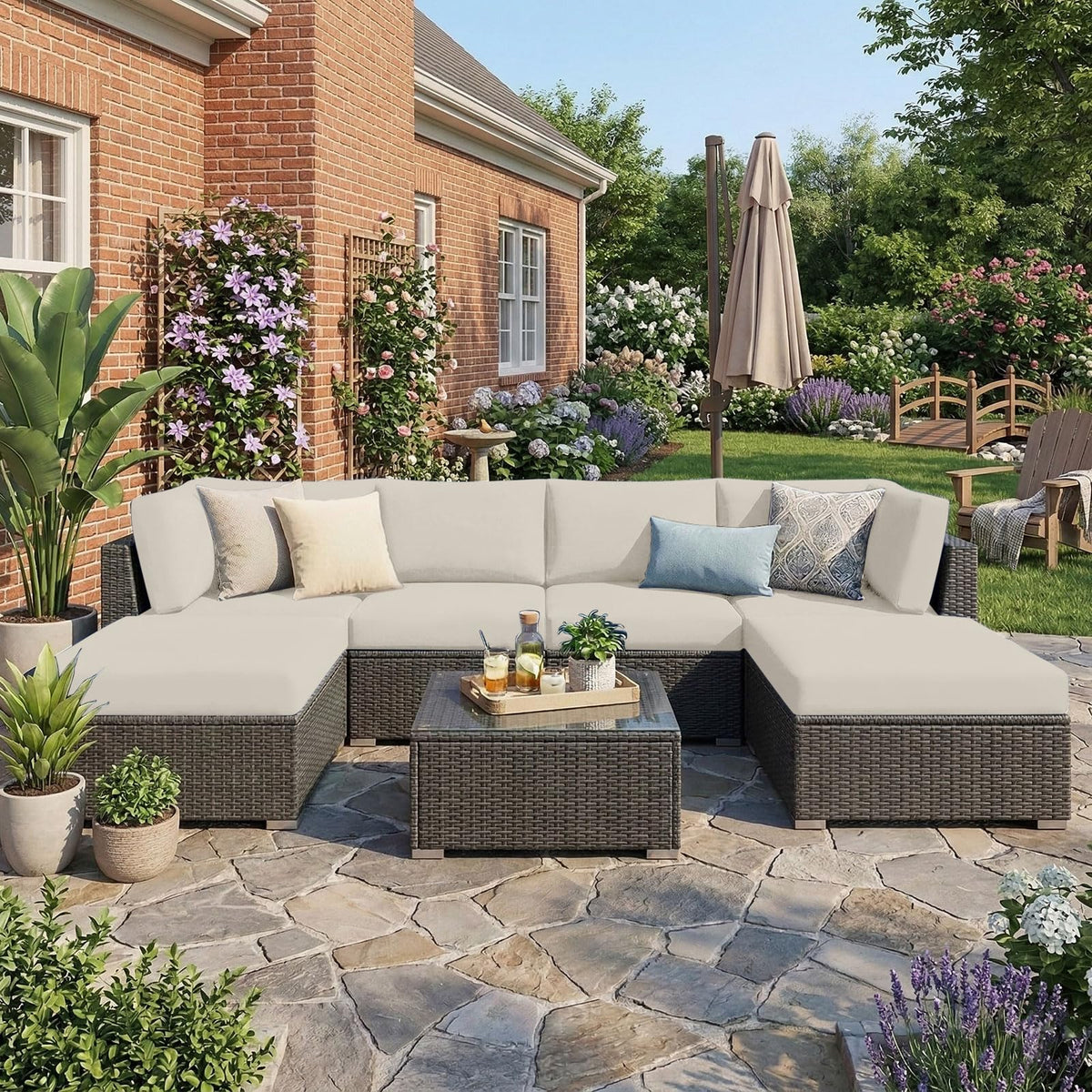 hyha stretch slipcovers provide a snug, non-slip fit for patio cushions