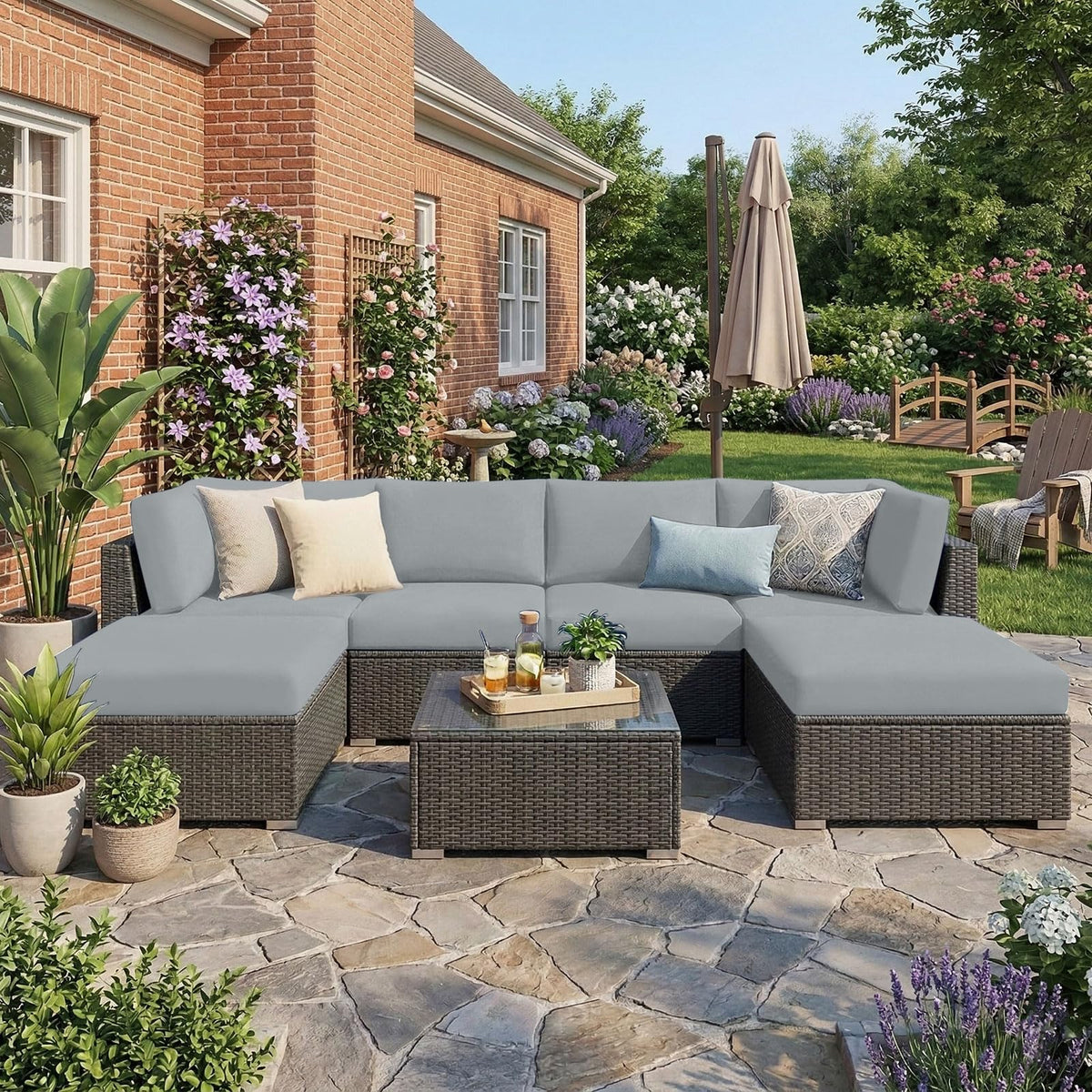 Hyha stretch-fit cushion slipcover demonstrates easy installation and a non-slip profile.