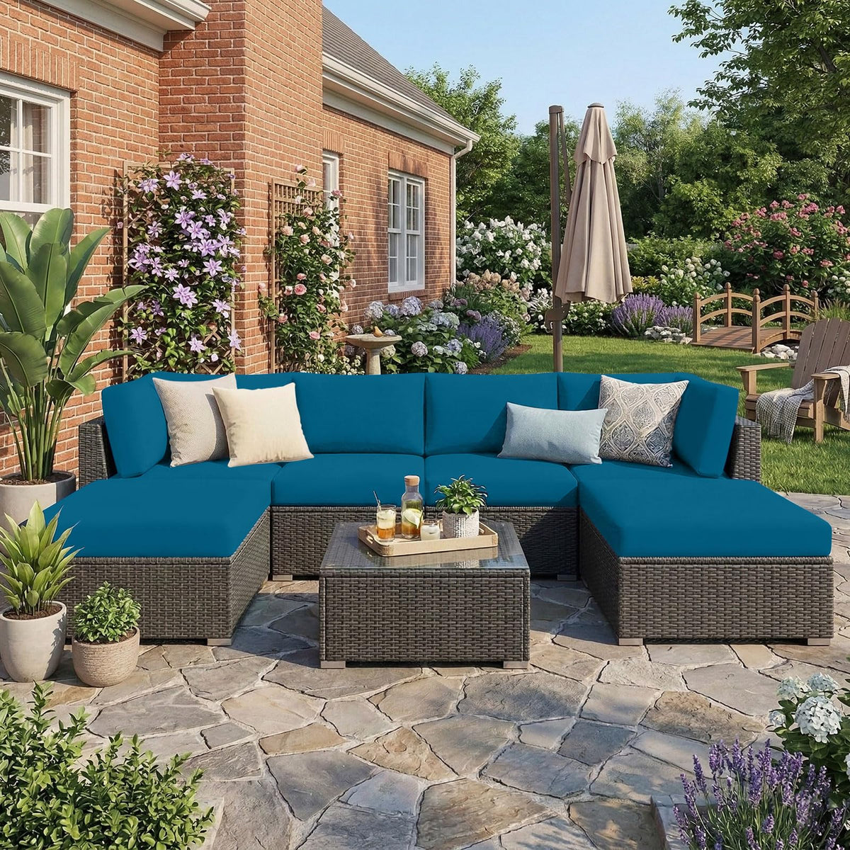 Hyha stretchy slipcover with elastic bottom fits cushions securely.
