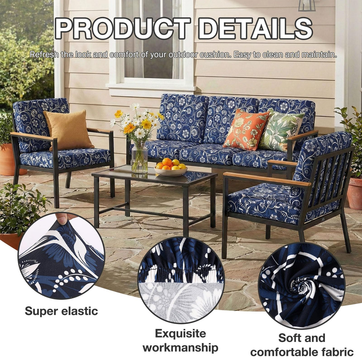 hyha stretchy cushion covers fit multiple cushion shapes with quick installation