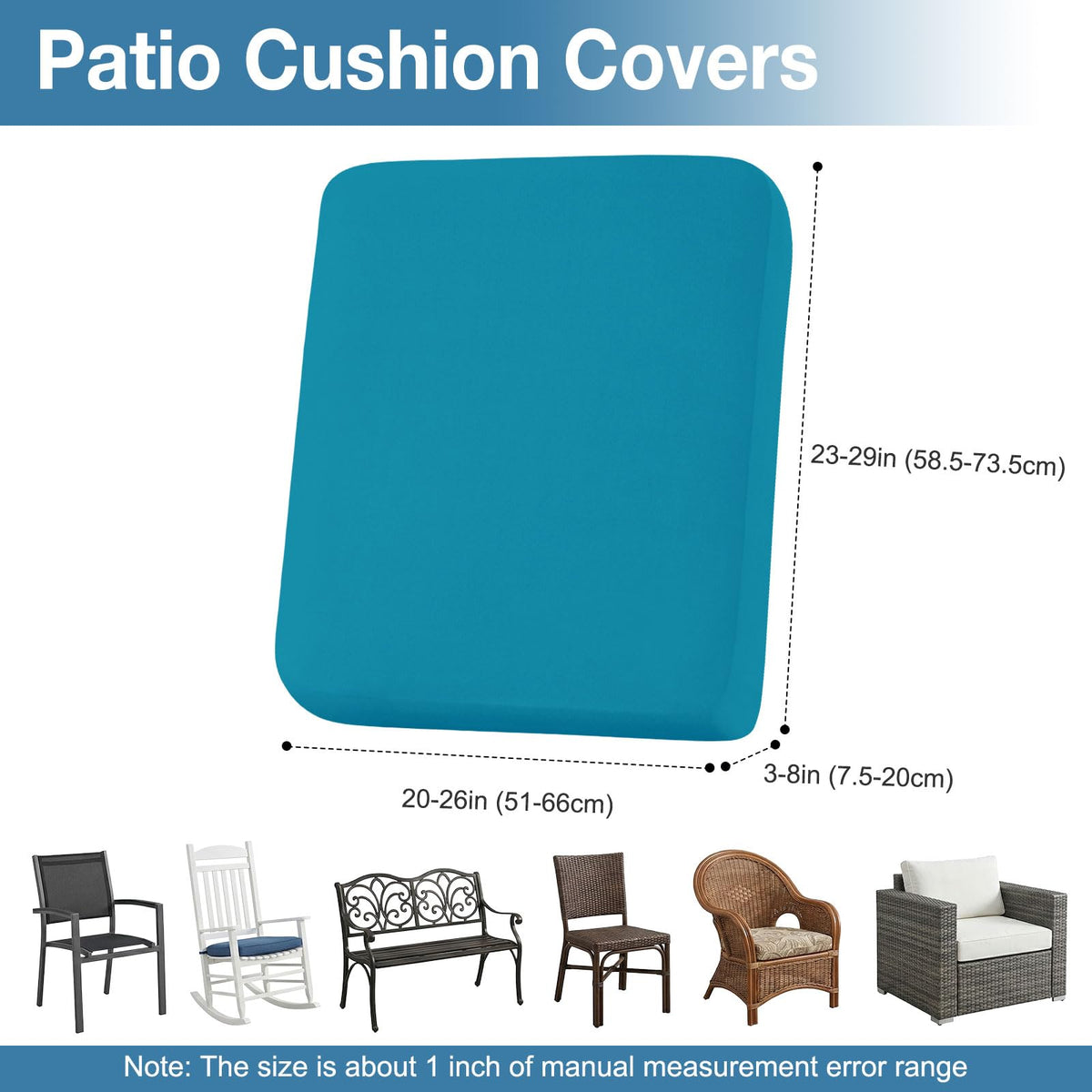 Hyha teal cushion cover suitable for decks, poolside, and gardens for versatile use.