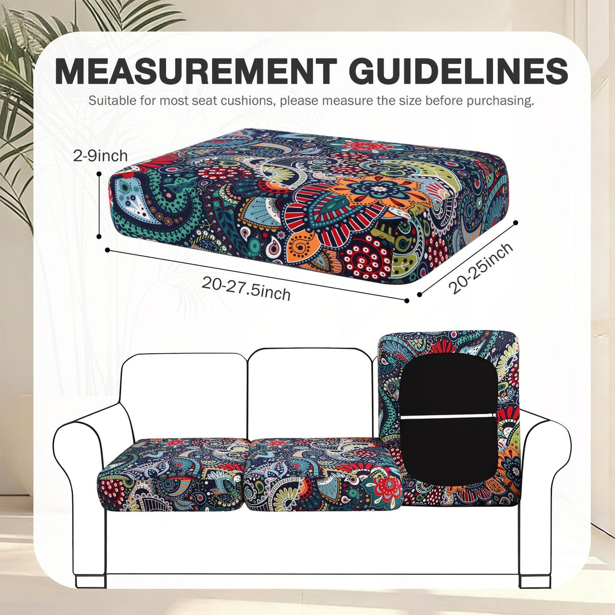 Hyha ultra-stretchy fabric enables a snug fit on varied cushions.