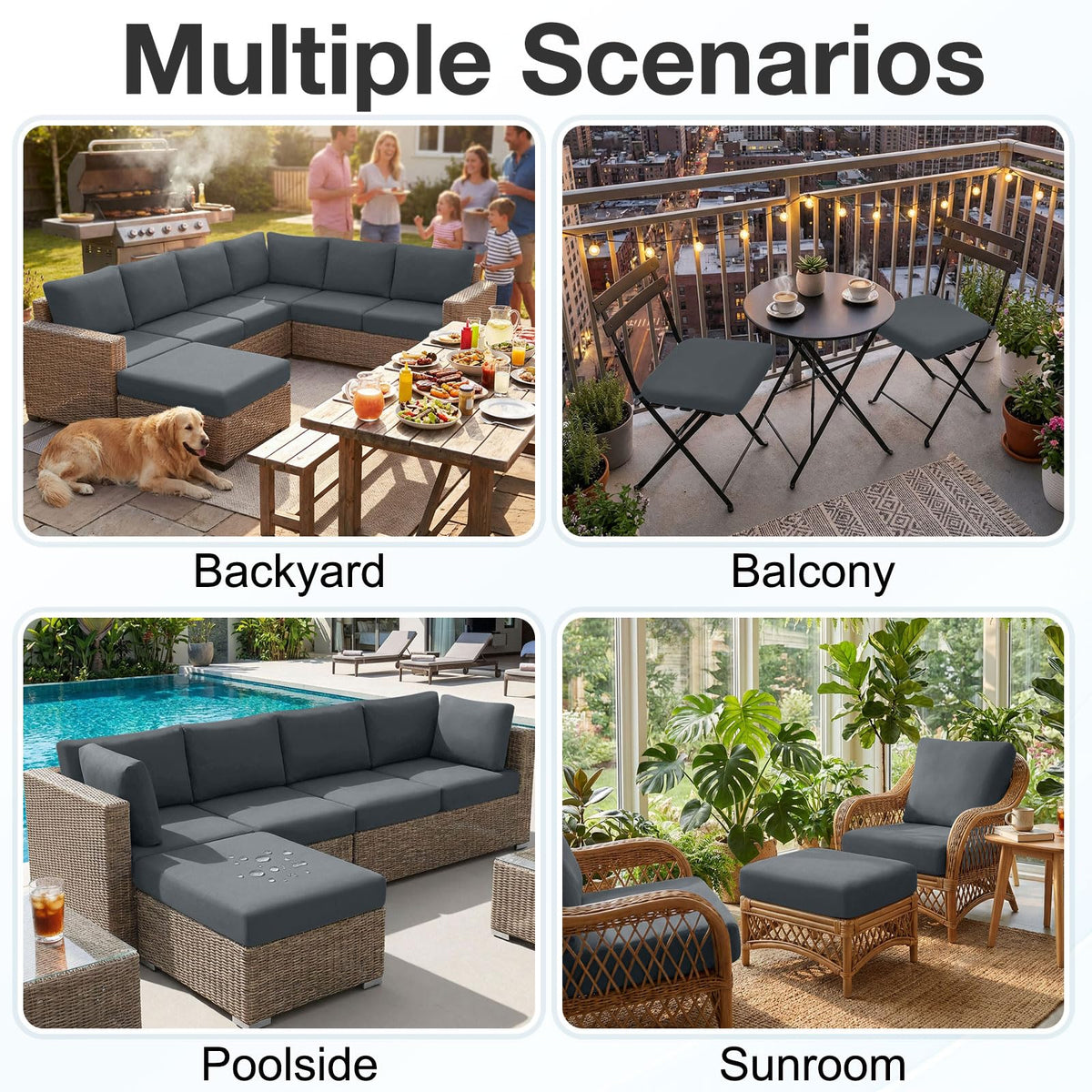 Hyha versatile cover suits decks, pools, gardens, balconies, and camping trips.