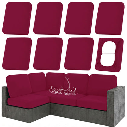 Hyha waterproof cushion cover in wine red protects outdoor cushions from rain