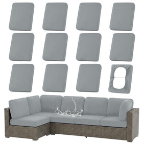 hyha waterproof outdoor cushion cover in grey protects furniture from rain and spills