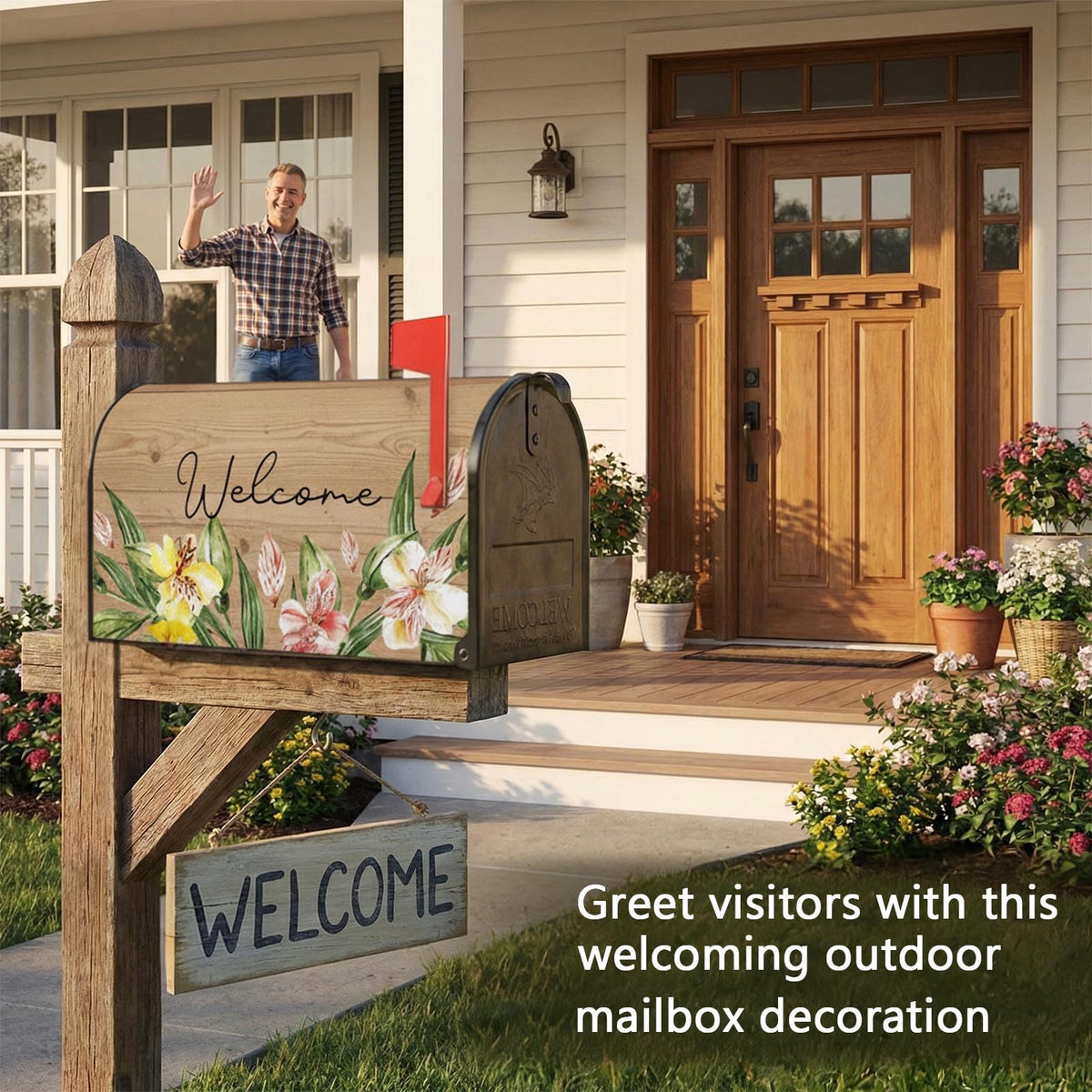 Hying 18x21 inch wrap fits standard mailboxes and resists rain and sun.