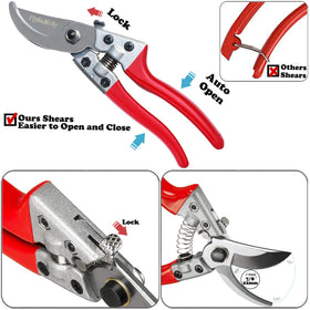 HyleJhJy long straight tip garden shears close-up on blade