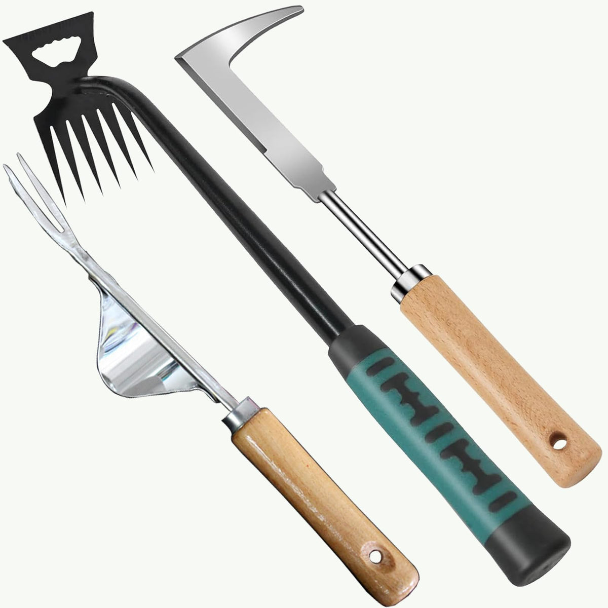 Hynhsun L-shaped crack weeder removes weeds from tight gaps