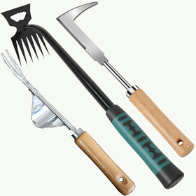 Hynhsun L-shaped crack weeder removes weeds from tight gaps