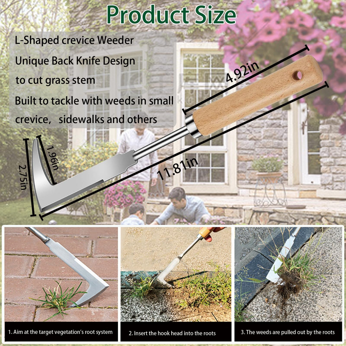 Hynhsun Six-teeth weed digger penetrates soil for cleaner beds