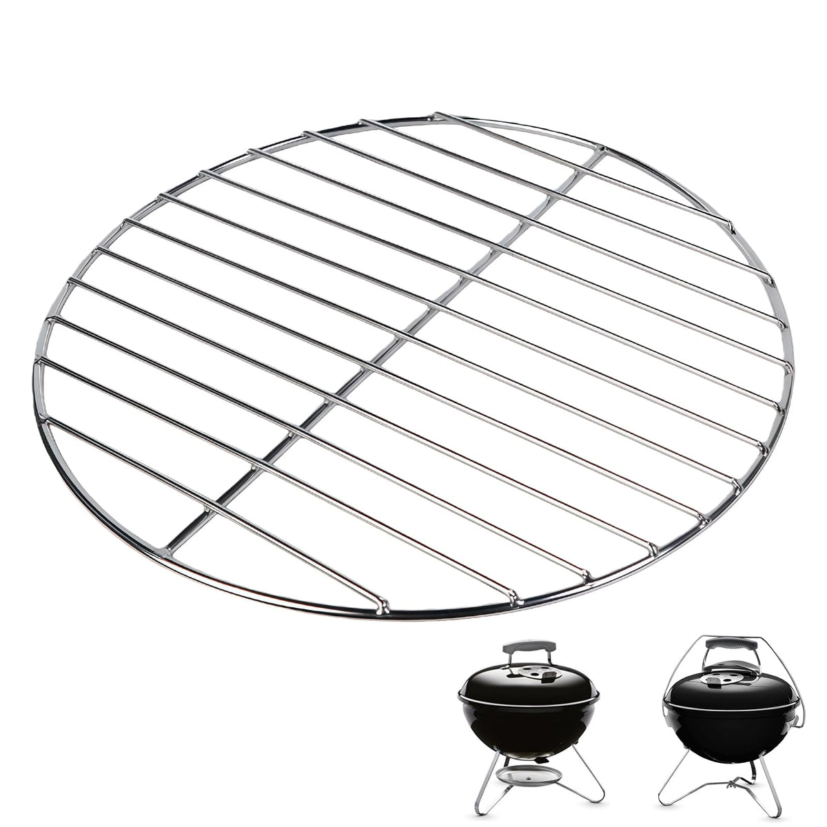 Hyparade round charcoal grate for 10.5 inches shows durable rust-resistant steel.
