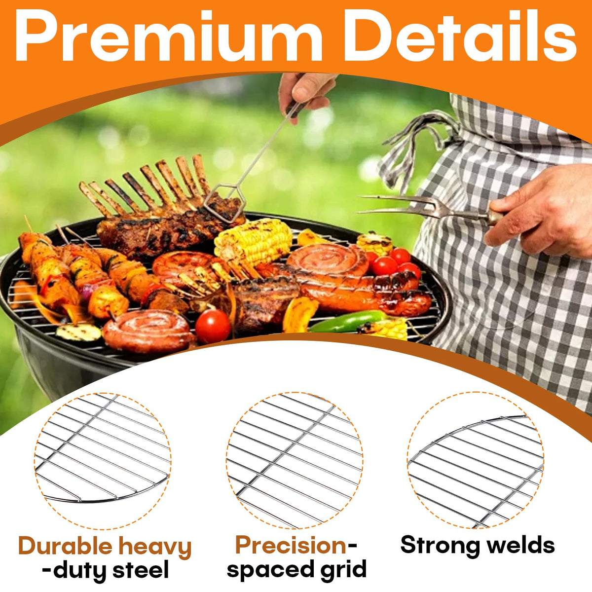 Hyparade Smokey Joe compatible grate enhances fuel stability for portable grilling.