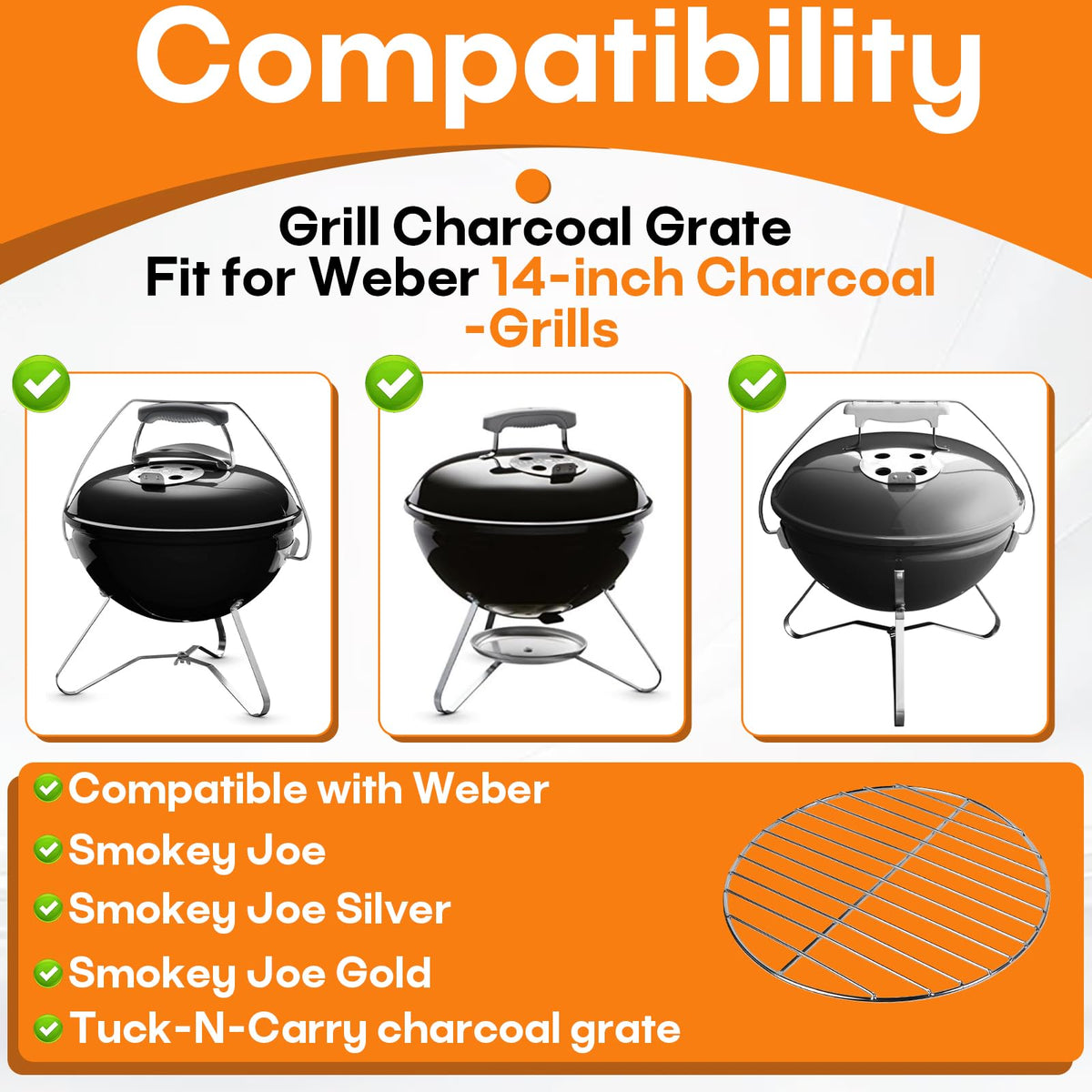 Hyparade Tuck-N-Carry compatible grate ideal for camping and tailgating.