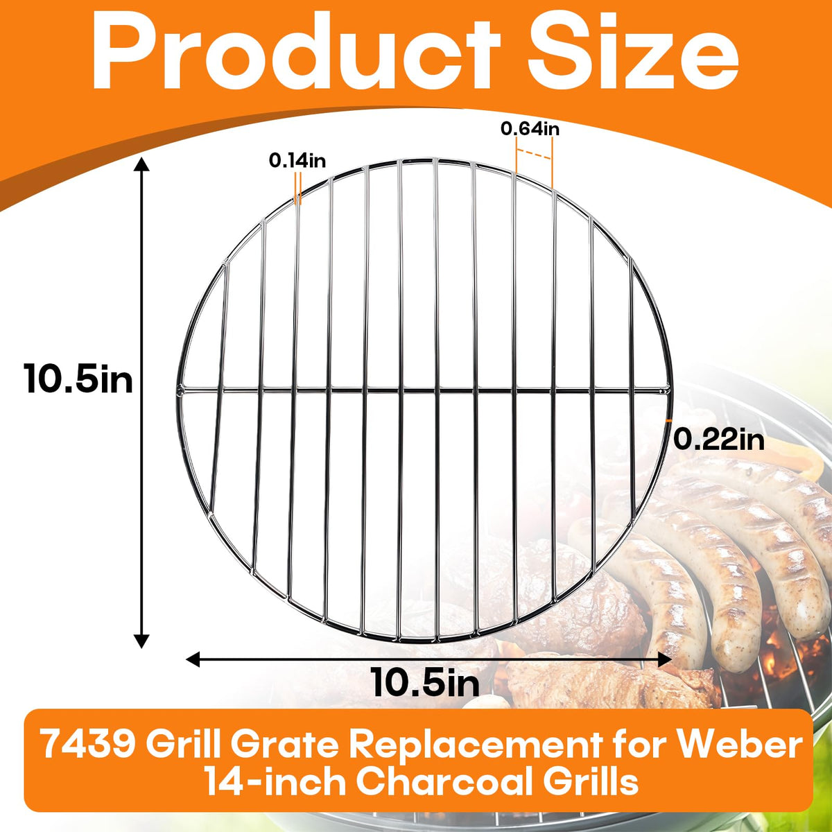 Hyparade Weber 14-inch grate installed, promoting even airflow and consistent heat.