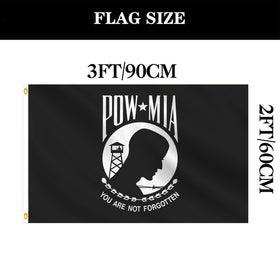 Hypoth Pow Mia flag installation setup with easy mounting and two grommets