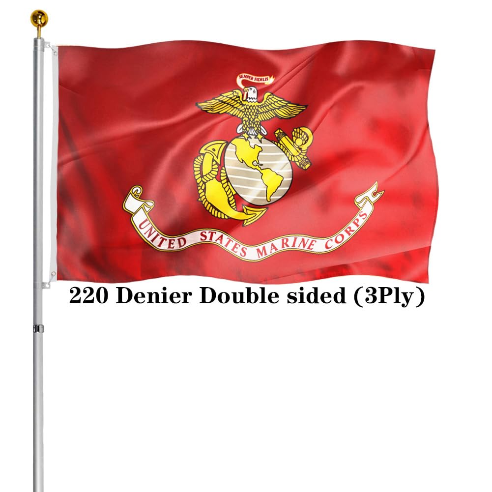 Hypoth USMC flag front view with bold colors for outdoor display