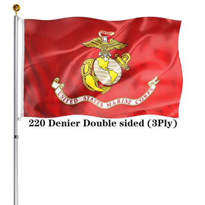 Hypoth USMC flag front view with bold colors for outdoor display