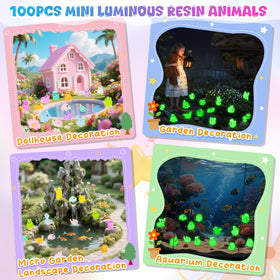 Hysagtek tiny aquarium decor using glow animals to brighten tanks and crafts.