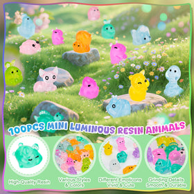 Hysagtek fairy garden glow figures enhancing garden scenes with soft illumination.
