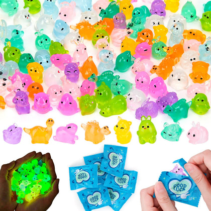 Hysagtek glow-in-the-dark mini resin animals in blind bags for night-time display.