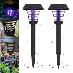 Hywean solar bug zapper front view for outdoor pest control at night.