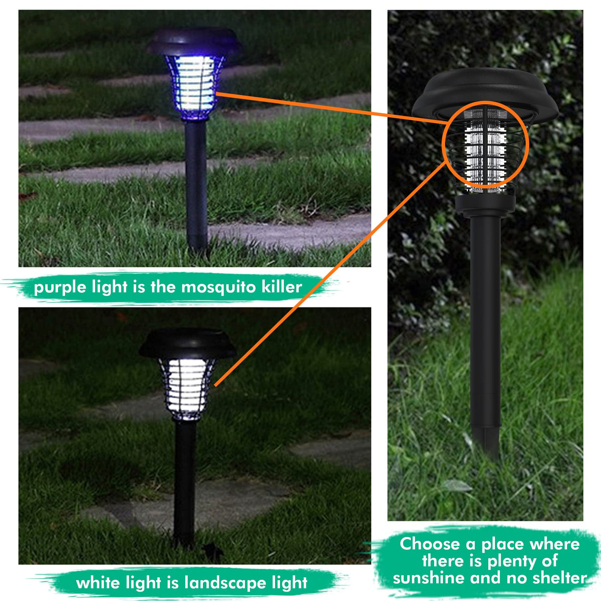 Hywean solar bug zapper white light decorative glow for ambient evenings.