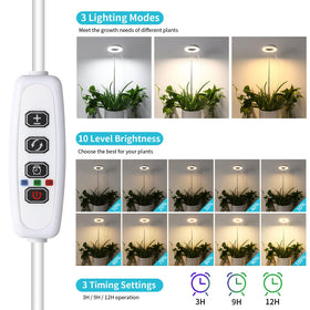 Hywyimlait Halo Ring Height Adjustment enables tailored light for each plant.