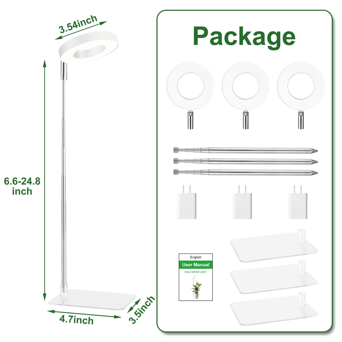 Hywyimlait 180° Rotating Ring adapts to different plant placements.