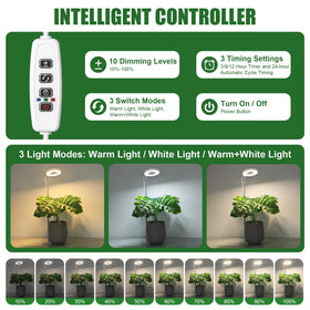 Hywyimlait Telescopic Pole Adjustment enables precise light height for various plants.