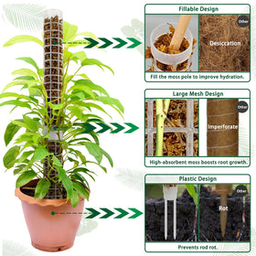 HYYZ fillable moss pole for plants enables repeated hydration for thriving roots.
