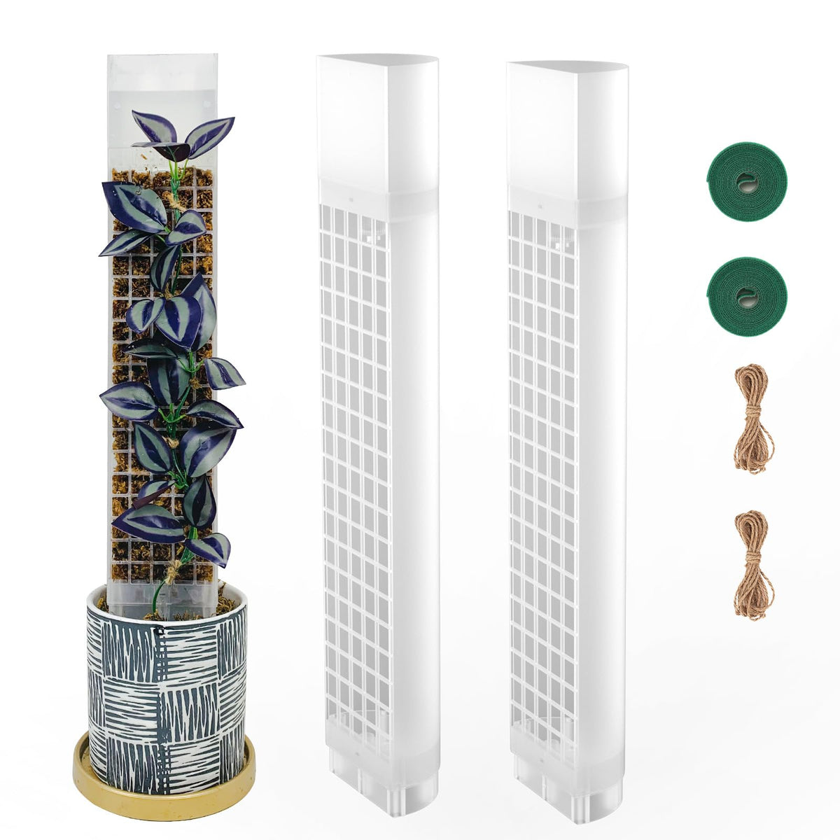 HYYZ moss pole assembly shows stackable D-shaped support for growing Monstera