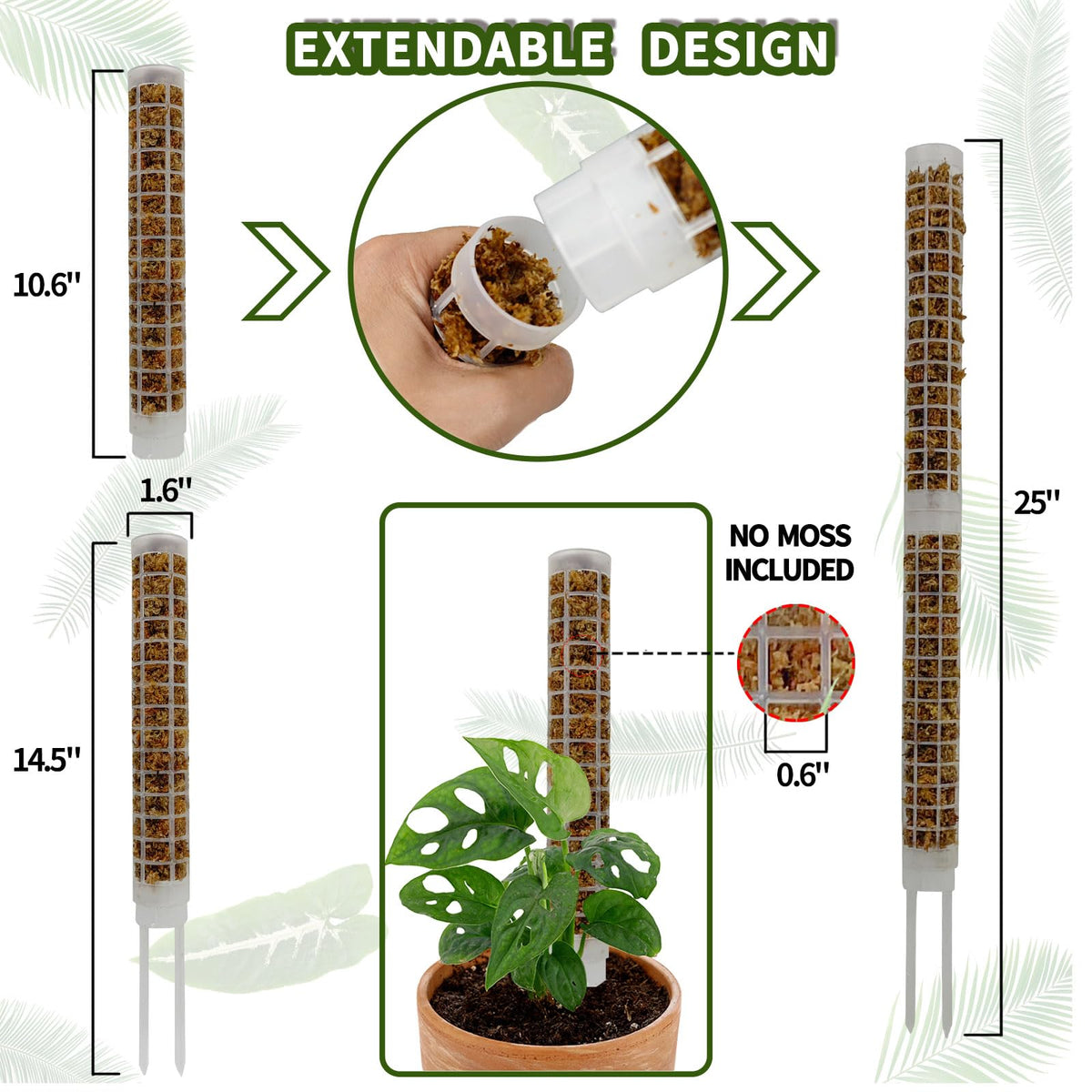 HYYZ plastic mesh moss pole allows roots to attach for healthy growth