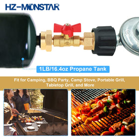 HZ-MONSTAR easy connection to 1lb tank for portable grills.